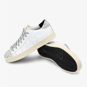 P448 Gray and White Snake Pattern Sneakers